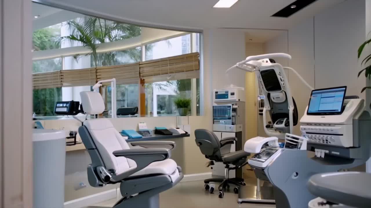 Bright, modern treatment room at Smiles West La Puente
